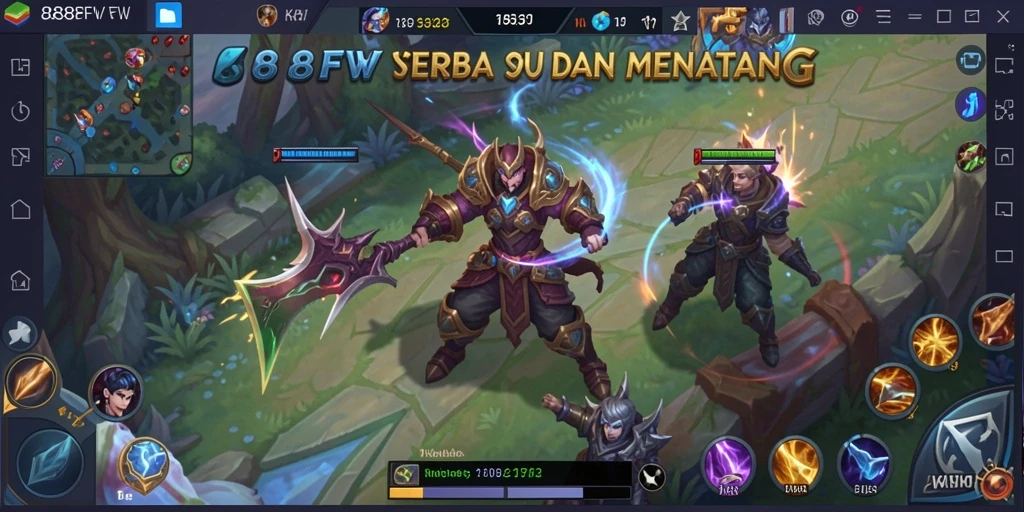 Screenshot gameplay 888FW menampilkan pertarungan seru antar tim.