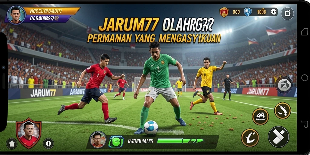 Screenshot utama JARUM77 menampilkan serunya gameplay olahraga.