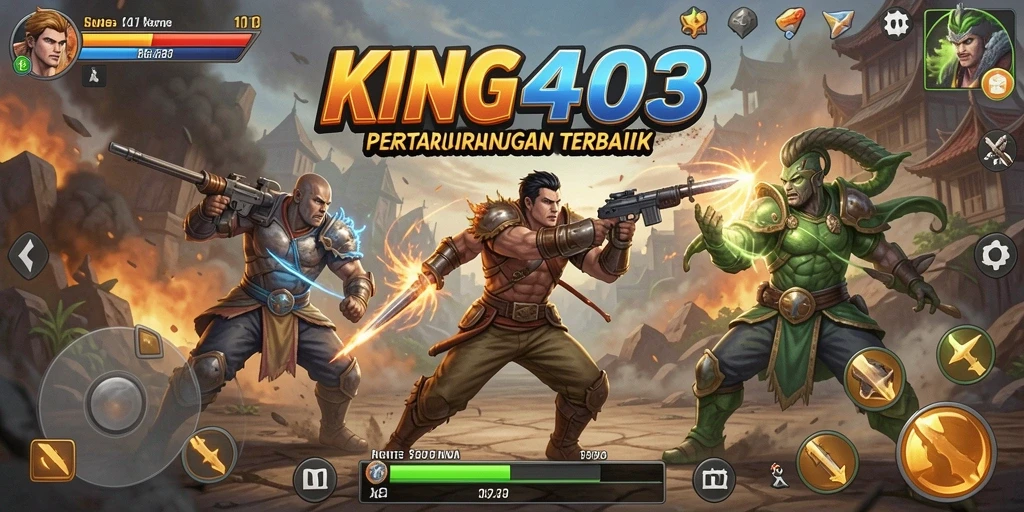 Tampilkan aksi pertarungan seru KING403 dengan karakter beragam.