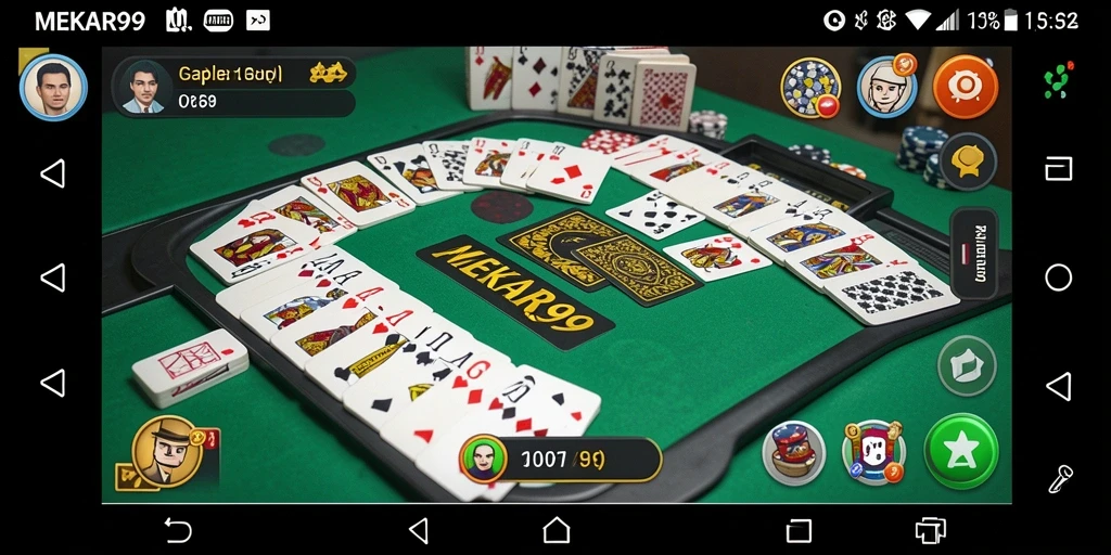 Tampilan gameplay MEKAR99 yang menarik saat bermain Gaple.