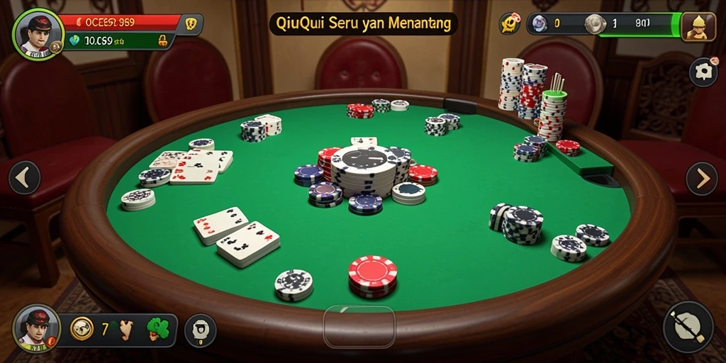 Tampilan seru dari permainan QiuQiu OCE69 yang menegangkan.