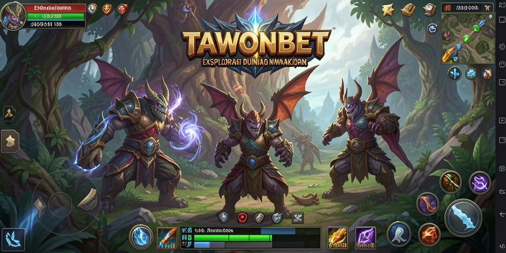 Tampilan eksplorasi dalam game MMORPG TAWONBET yang menakjubkan.